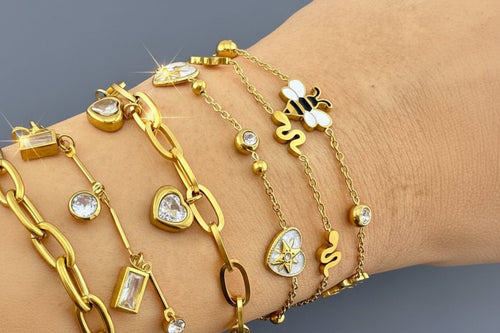 Bee 18k gold plated bracelet